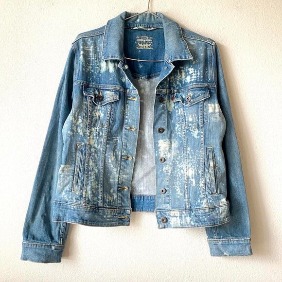 Levi's Bleach and Dye Denim Jean Jacket Women's Small - Picture 1 of 6